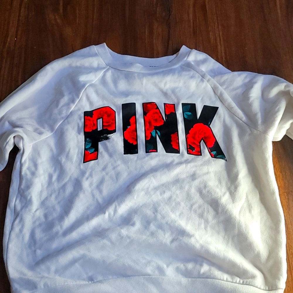 Large White, Pink sweatshirt